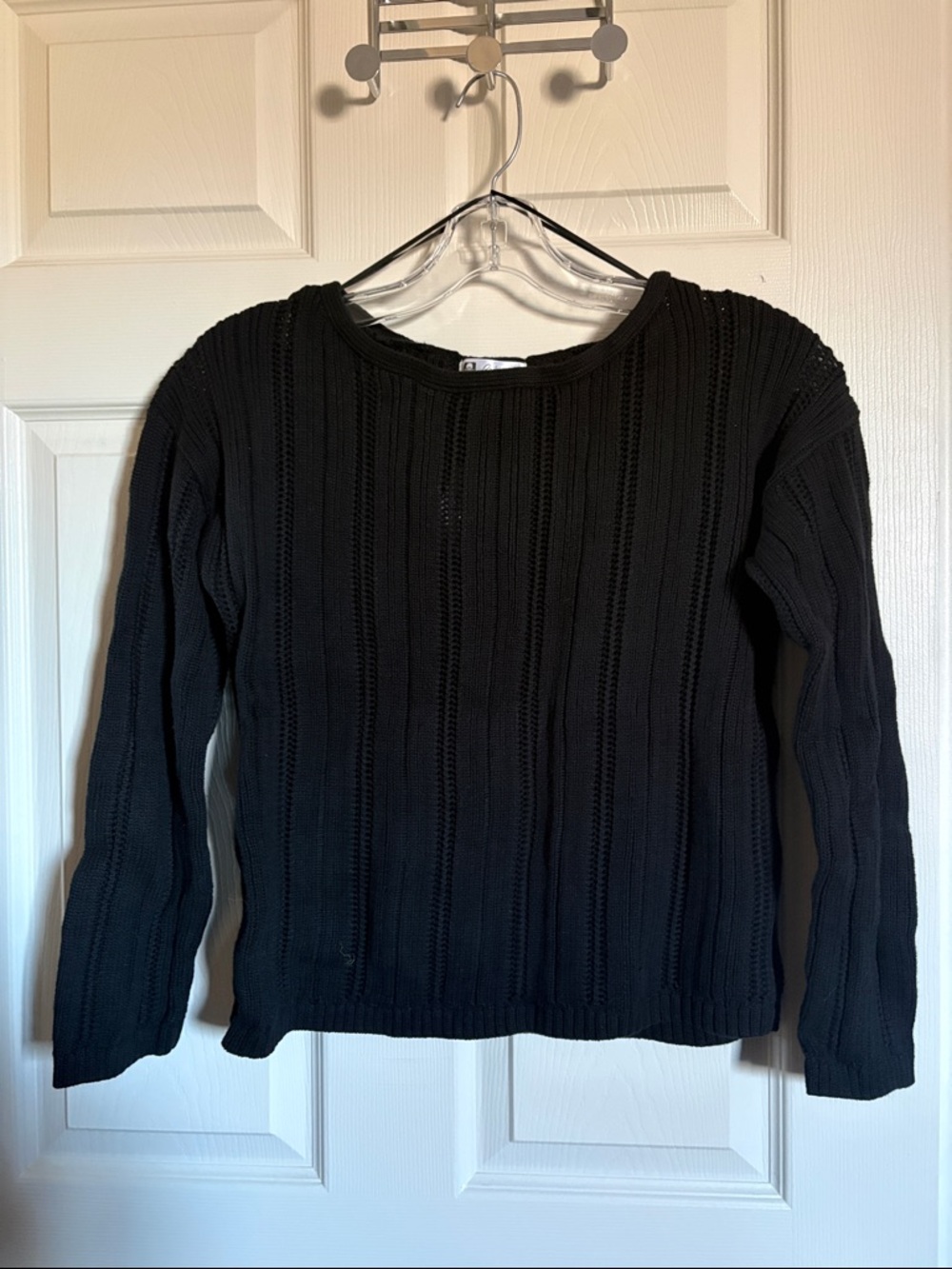 Reitmans Black Ribbed Crewneck Sweater